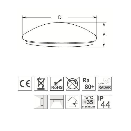 910001000 Svítidlo PETRA  60W  E27 se senz.