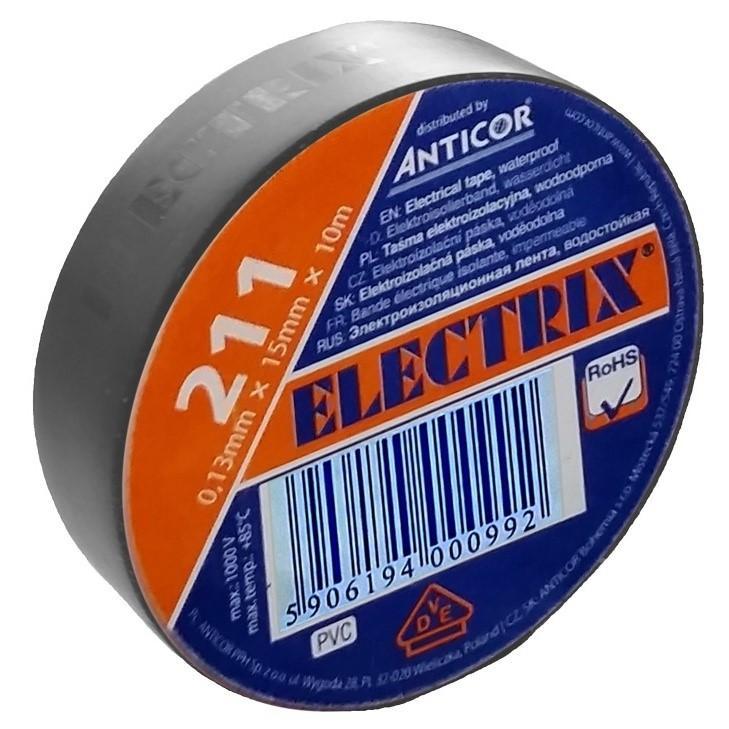 Izolační páska PVC 15mm x 10m šedá