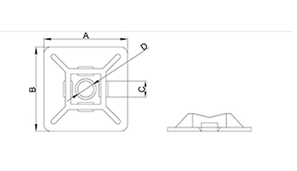  NPSC 12x12C Samolepící šroubovací příchytka 12x12 mm - černá