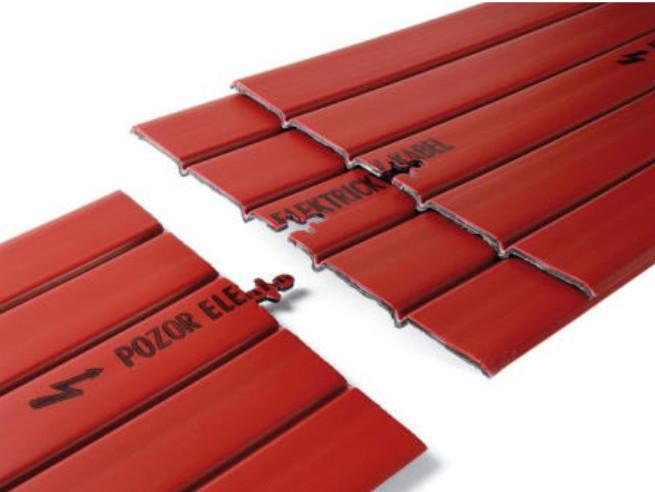 Kabelová krycí deska DEKAB 300/2 červená PVC (1m)