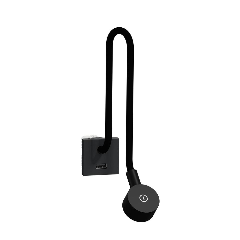 Unica - Lampička + USB nabíječka typu A 2.1A, Antracit