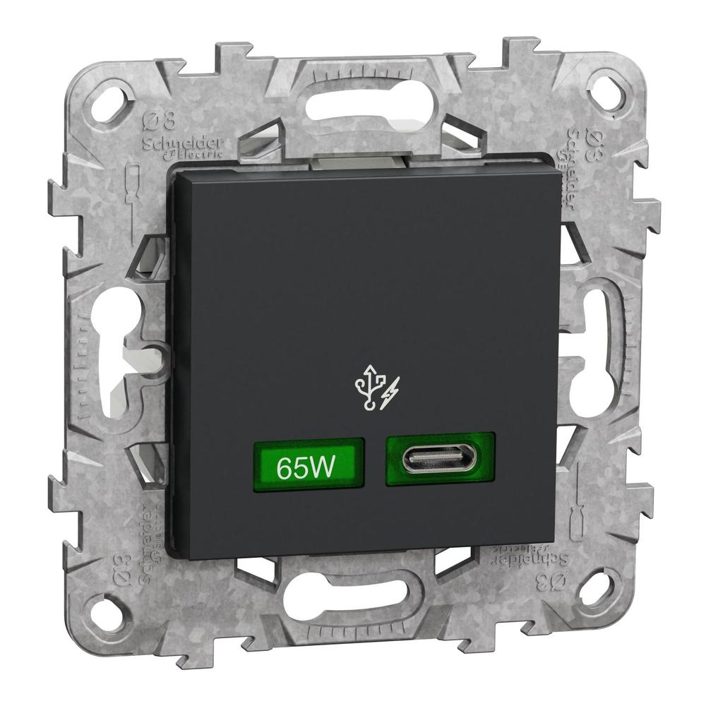 Unica - Rychlonabíjecí konektor USB C (65W), Antracit