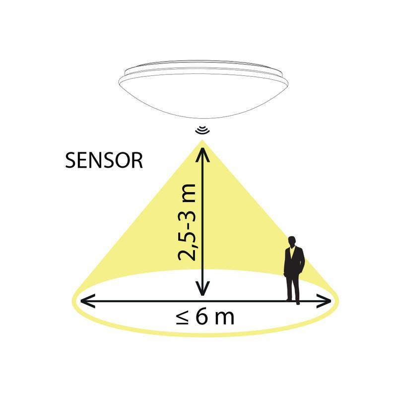 LED svítidlo Cala 12 D, 12 W, 4000 K, IP44, se senzorem