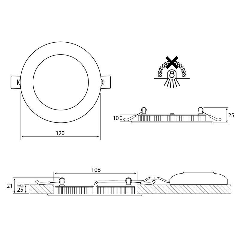 LED podhledové svítidlo Toro R9, 9W, 3000K