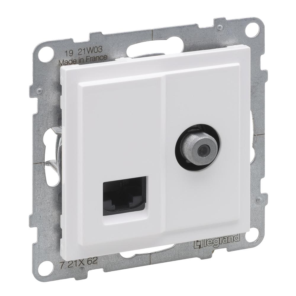 SUNO BÍLÁ TV F + RJ45 CAT6 UTP