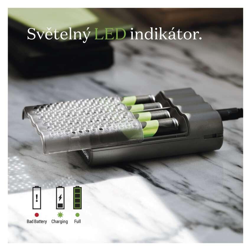 B50457 Nabíječka baterií GP Speed M452 + 4× AA REC 2600 (1604845210)