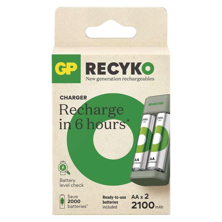 Nabíječka baterií GP Eco E221 + 2× AA REC 2100