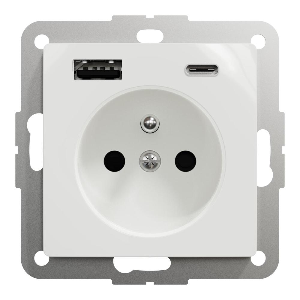 SDD111072 Zásuvka 16A s USB A+C 3A, Bílá