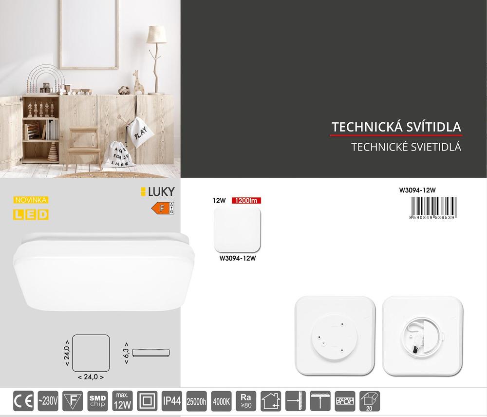 W3094-12W Svítidlo LUKY W3094-12W IP44