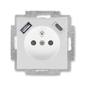 5569H-A32357 16 Zásuvka 1násobná s kolíkem, s clonkami, s nabíjením USB-A, USB-C (2CHH693257A4016)