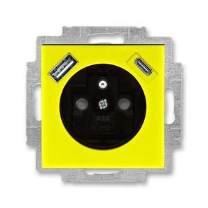 5569H-A32357 64 Zásuvka 1násobná s kolíkem, s clonkami, s nabíjením USB-A, USB-C (2CHH693257A4064)