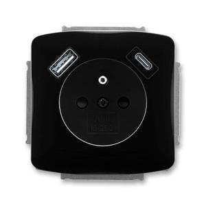 5569A-A32357 N Zásuvka 1násobná s kolíkem, s clonkami, s nabíjením USB-A, USB-C (2CHA693257A4509)