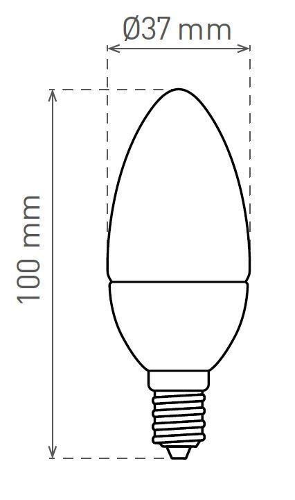 GXDS450 LED CANDLE C37 E14 4,4W/40W WW