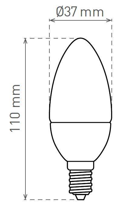 LED CANDLE C37 E14 7,5W/60W WW
