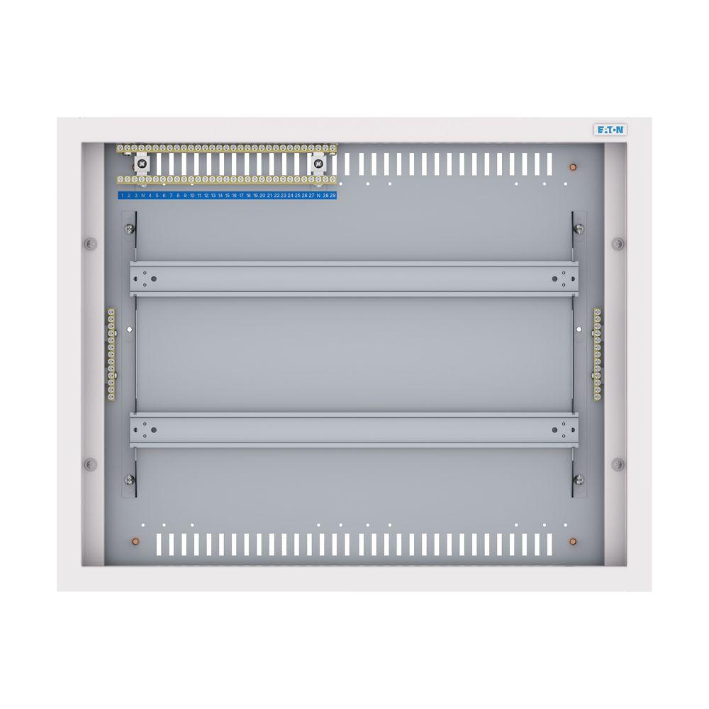 BF-U-3S-2/48-D125 Rozvodnice třístupňová, POD omítku, bílé dveře, N/PE svorkovnice, Hl=125mm, 2 řady, 48 modulů (EP-502536)