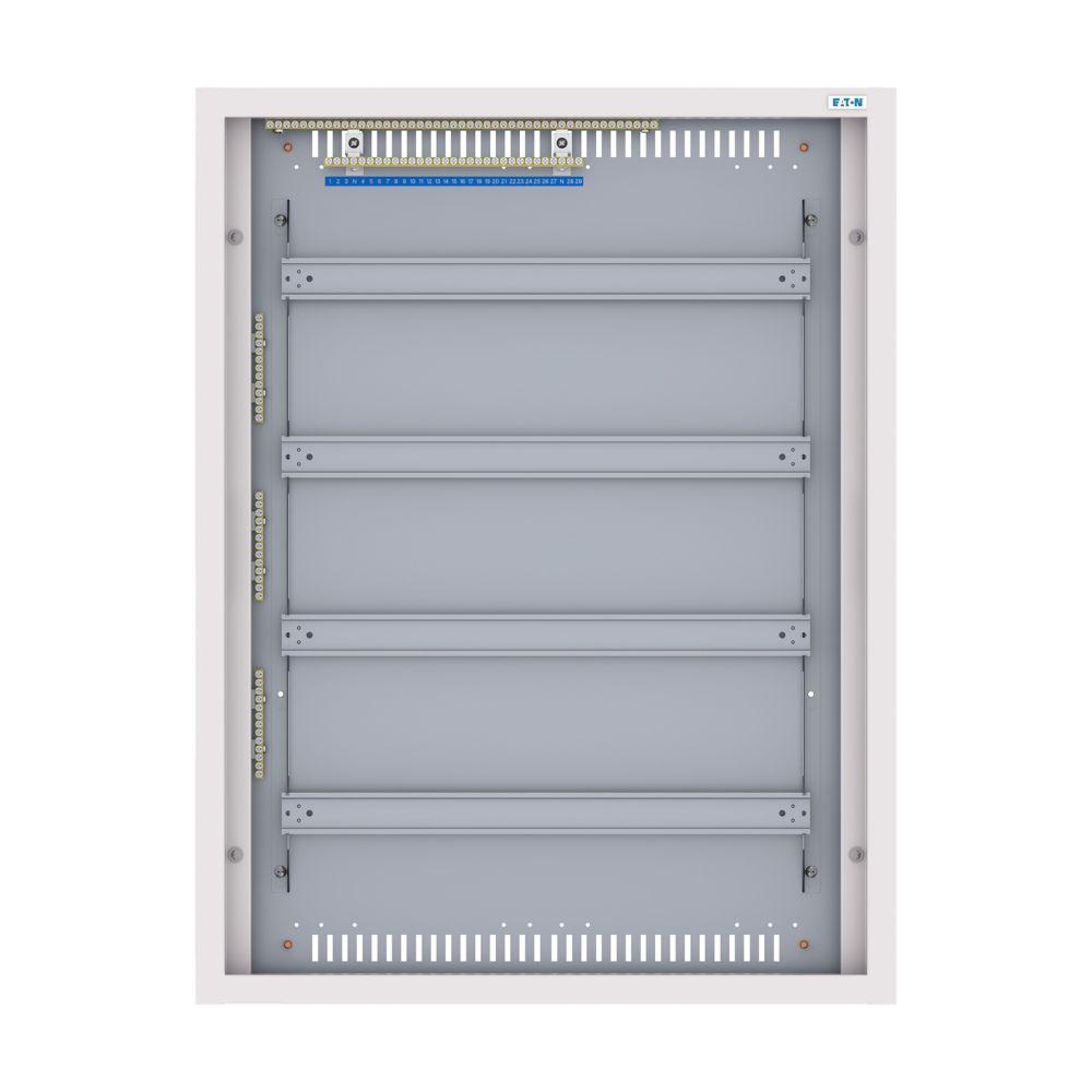 BF-U-3S-4/96-D125 Rozvodnice třístupňová, POD omítku, bílé dveře, N/PE svorkovnice, Hl=125mm, 4 řady, 96 modulů (EP-502538)