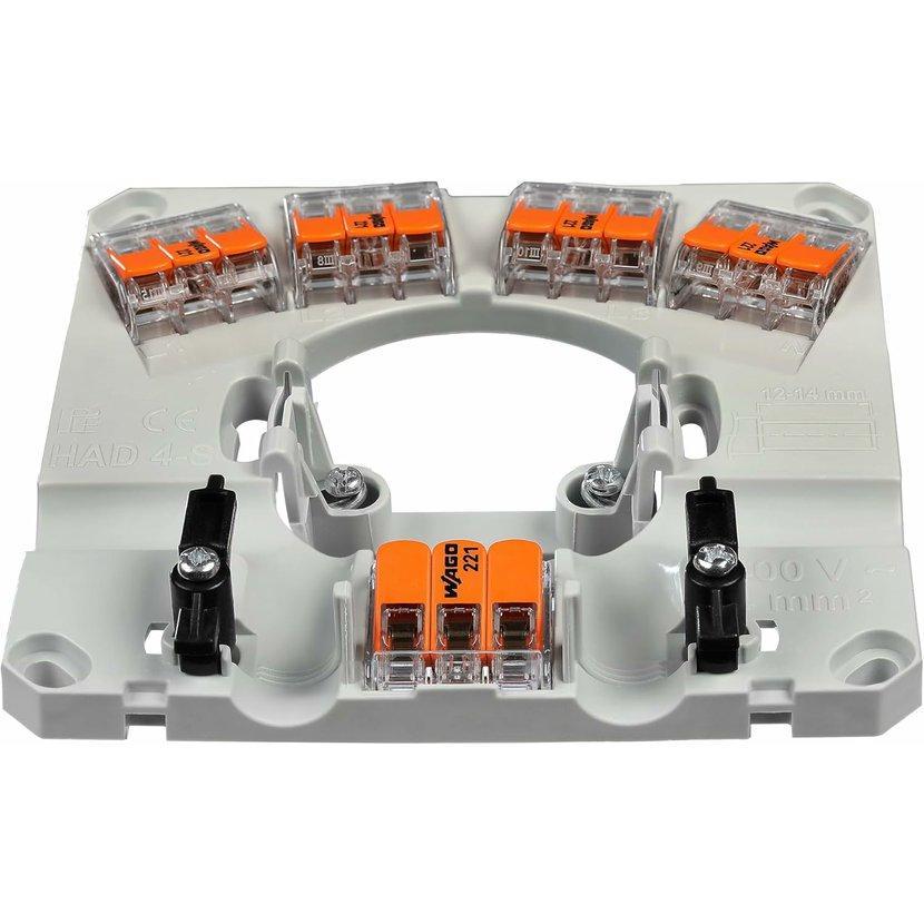 1000703 Krabice HAD 4-S, sporáková, bezšroub. svorkovnice 5x6 mm2, bílá, IP20 / 3040124