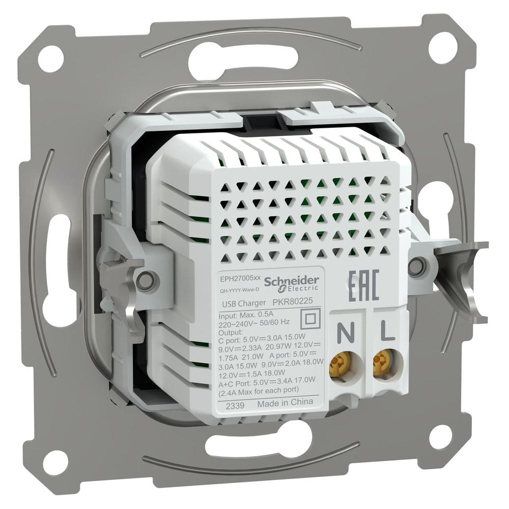 USB A+C rychlonabíječka 21W aluminium