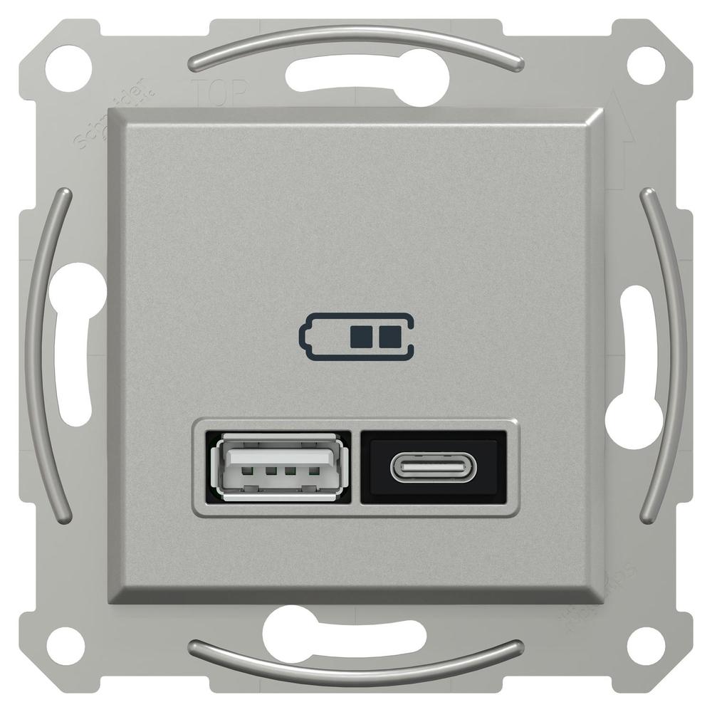 USB A+C rychlonabíječka 21W aluminium