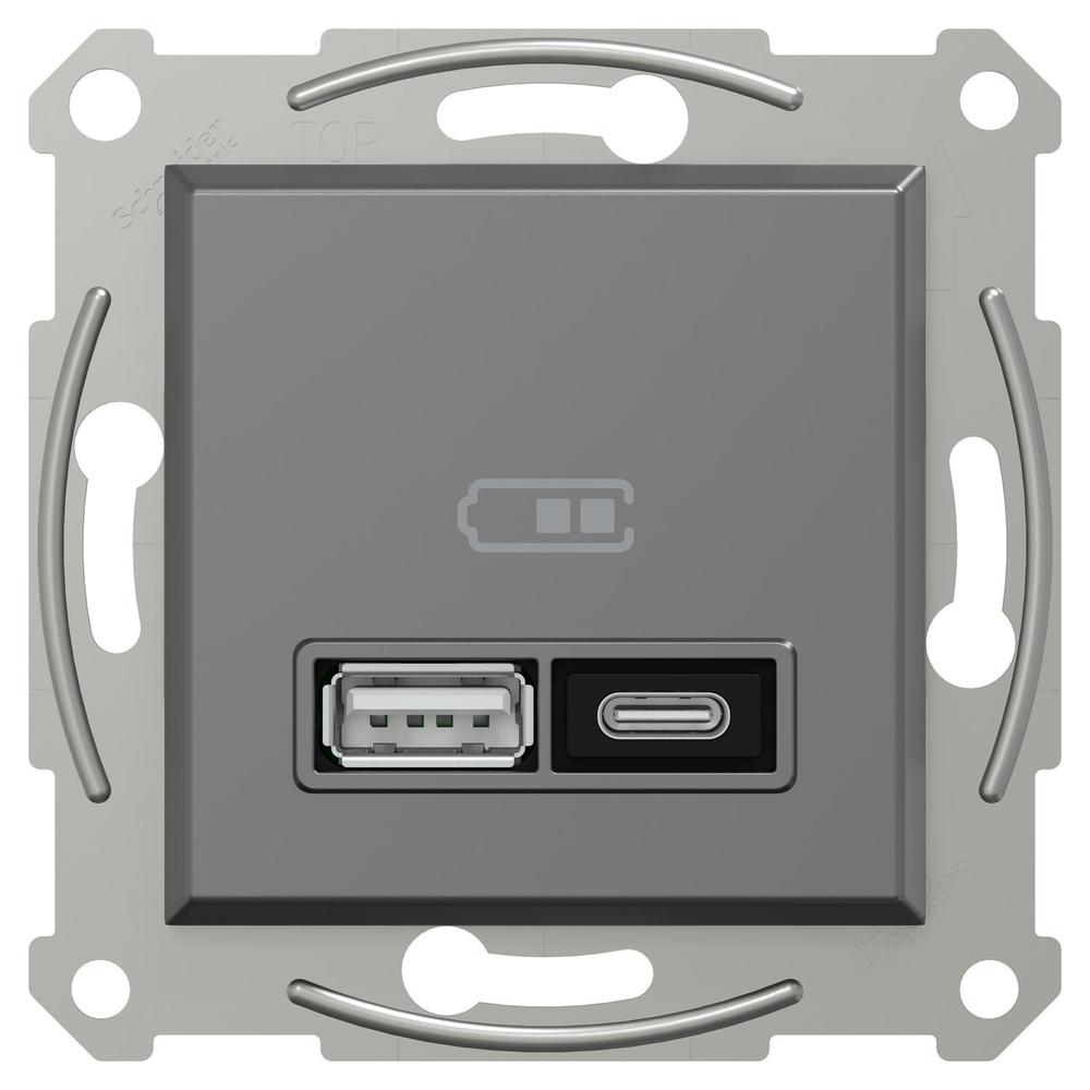 USB A+C rychlonabíječka 21W antracit