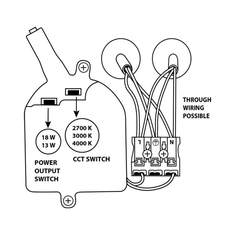 ML-411.237.32.0 LED svítidlo Inca 18, 18W, 3CCT (2700K, 3000K, 4000K), 120°, IP64, CRI90, s přep.výkonu 18W, 13W