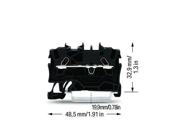 Řadová průchozí svorka Wago 2vodičová 1,5mm2 (černá)