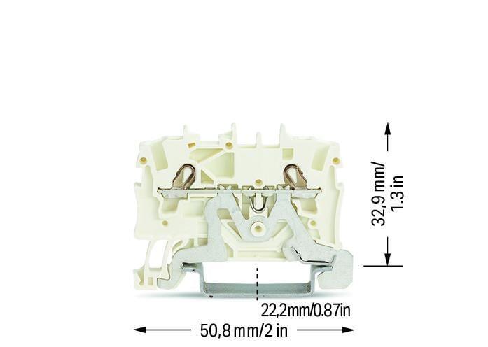 Řadová průchozí svorka Wago 2vodičová 1,5mm2 stíněného vodiče (bílá)
