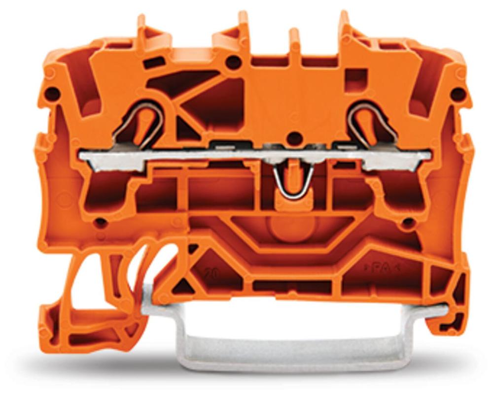 Řadová průchozí svorka Wago 2vodičová 2,5 mm2 (oranžová)