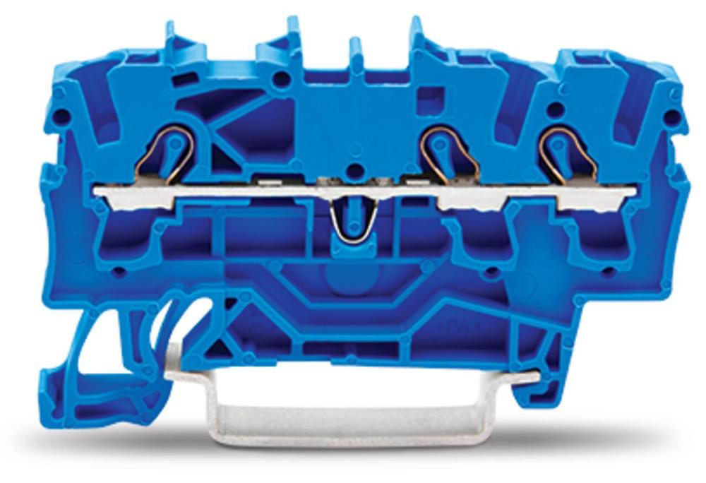 Řadová průchozí svorka Wago 3vodičová 2,5 mm2 (modrá)