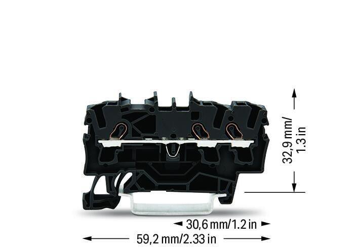 2002-1305 Řadová průchozí svorka Wago 3vodičová 2,5 mm2 (černá)