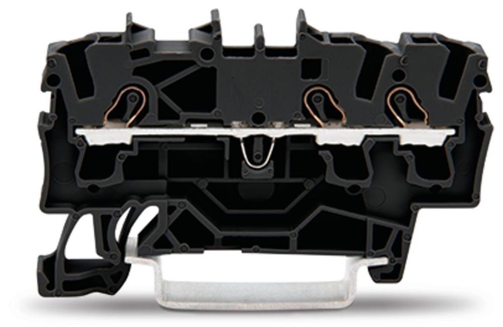 Řadová průchozí svorka Wago 3vodičová 2,5 mm2 (černá)