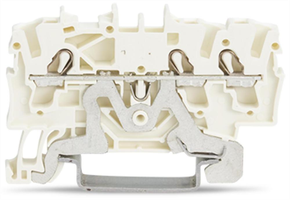 Řadová průchozí svorka Wago 3vodičová 2,5 mm2 stíněného vodiče (bílá)