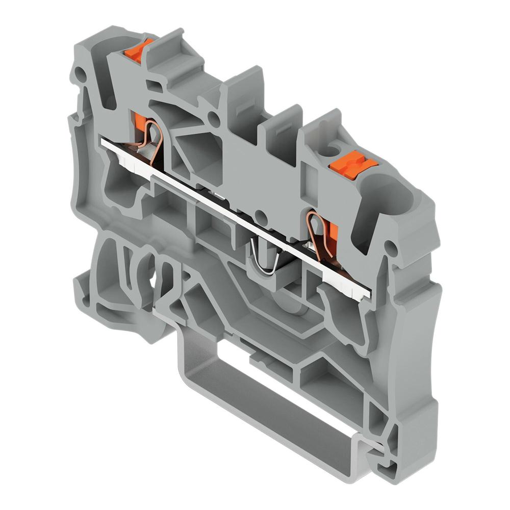 2202-1201 Řadová svorka 2x2,5 mm2 (šedá) s ovlád. tlačítkem