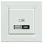 USB nabíjecí zásuvka do zdi s porty USB-A a USB-C